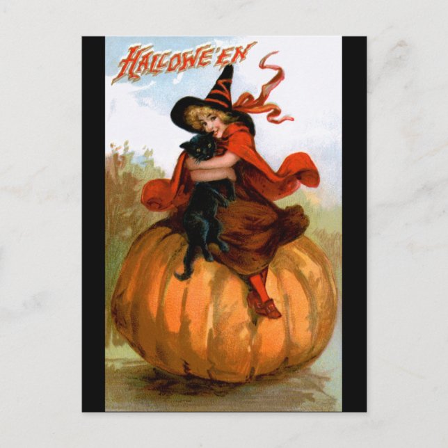 Carte Postale Frances Brundage : Halloween Witch (Devant)
