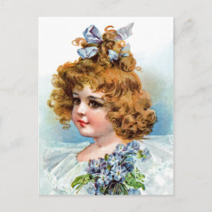 Carte Postale Frances Brundage - Portrait d'une Fille Fleurie