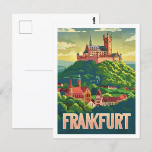 Carte Postale Francfort Allemagne Célèbre Vintage voyage Place