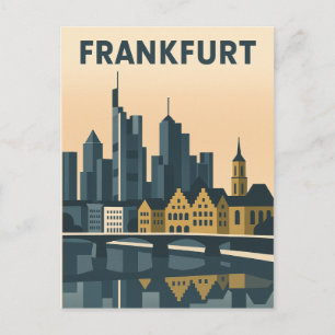 Carte Postale Francfort, Allemagne Voyage Minimaliste 