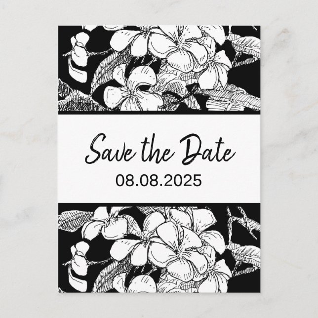 Carte Postale Frangipani Bohemian Botanical Modern Enregistrer l (Devant)