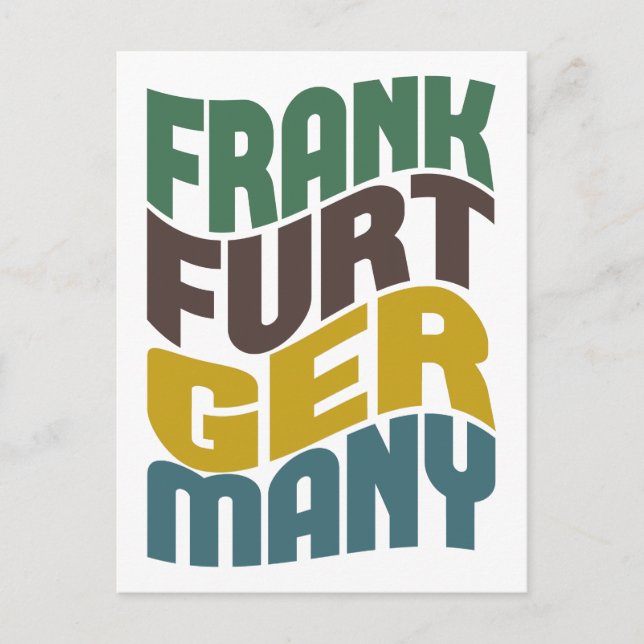 Carte Postale Frankfurt Allemagne Vague rétro (Devant)