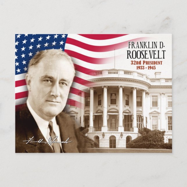 Carte Postale Franklin D. Roosevelt - 32ème Président des Etats- (Devant)
