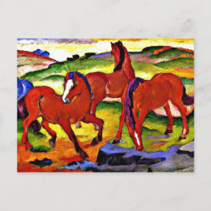 Carte Postale Franz Marc - Chevaux de pâturage IV. 1911