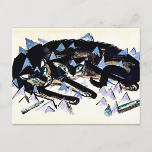 Carte Postale Franz Marc - Deux chats noirs
