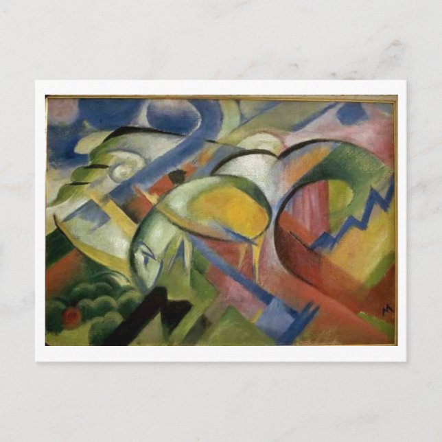 Carte Postale Franz Marc L'Agneau 1913-14 Mouton Ewe Bébé animal (Devant)