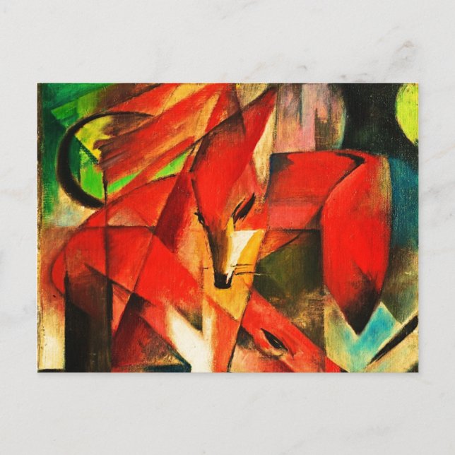 Carte Postale Franz Marc Les Renards Red Fox Art Moderne Peintur (Devant)