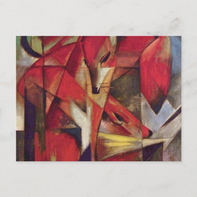 Carte Postale Franz Marc - Renards (Devant)