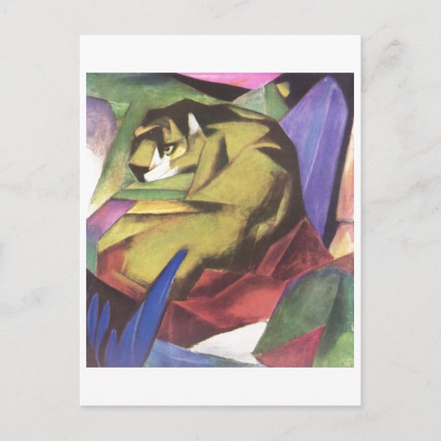 Carte Postale Franz Marc - Tigre 1912 Cat Jungle Canvas Jaune (Devant)