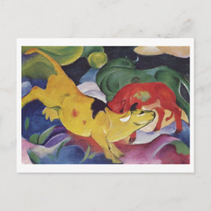 Carte Postale Franz Marc - Vaches Rouge Vert Jaune 1912 Vache Ca