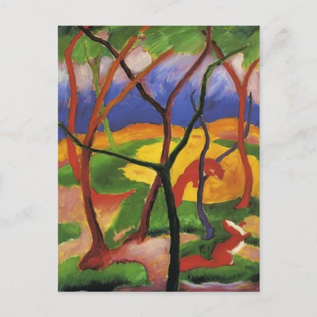 Carte Postale Franz Marc- Weasels Jouer (Devant)