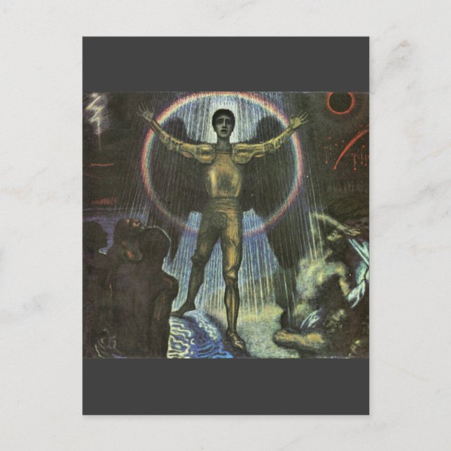 Carte Postale Franz von Stuck - L'ange de la Cour (Devant)