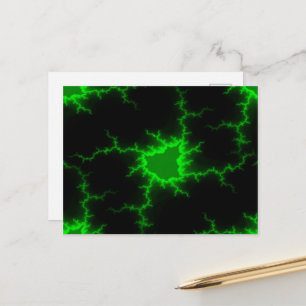 Carte Postale Frappes de foudre verte Alien en Pitch noir