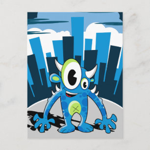 Carte postale Freaky Blue Monster