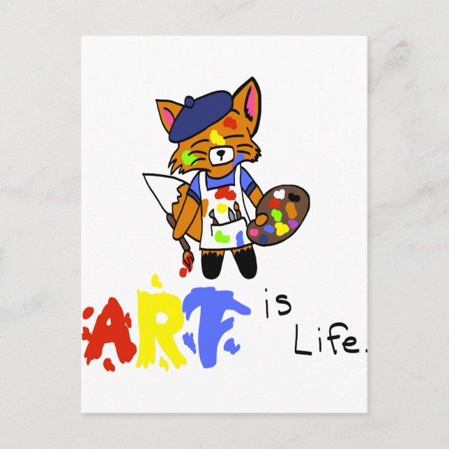 Carte Postale Fred le Renard - Artiste (Devant)