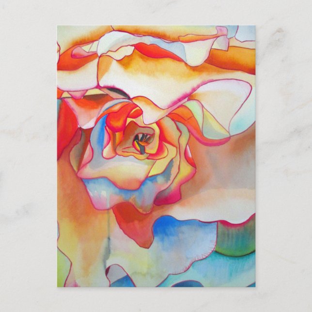 Carte Postale Fred martin begonia aquarelle (Devant)