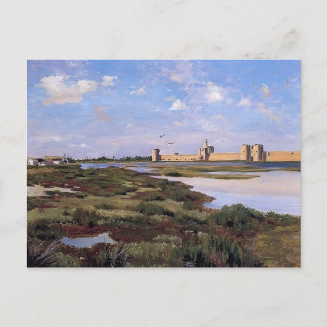 Carte Postale Frederic Bazille - Paysage d'Aigues-Mortes (Devant)