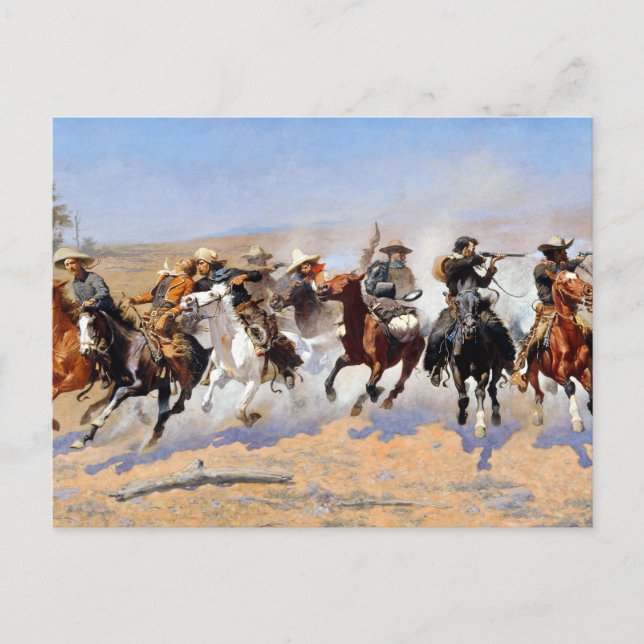 Carte Postale Frederic Remington Dash pour le bois (Devant)