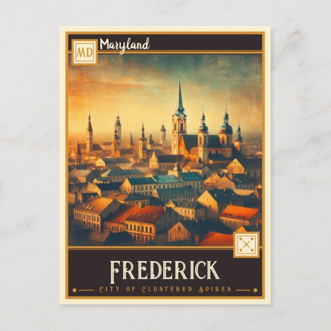 Carte Postale Frederick, Maryland | VINTAGE (Devant)