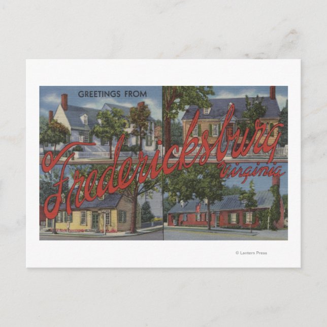 Carte Postale Fredericksburg, Virginie - Scènes de grandes lettr (Devant)