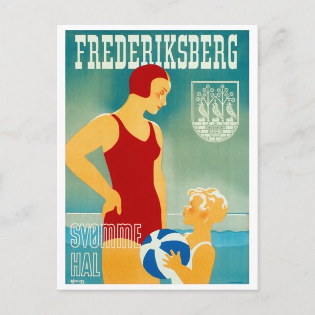 Carte Postale Frederiksberg Danemark Poster vintage restauré (Devant)