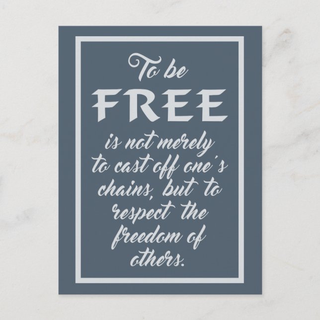 Carte postale Freedom Quote (Devant)