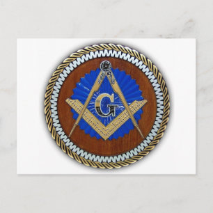 Carte Postale freemason NWO conspiracy square & compass