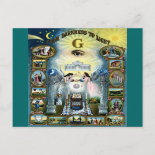 Carte Postale Freemasoney artisanal Hazen maçonnique