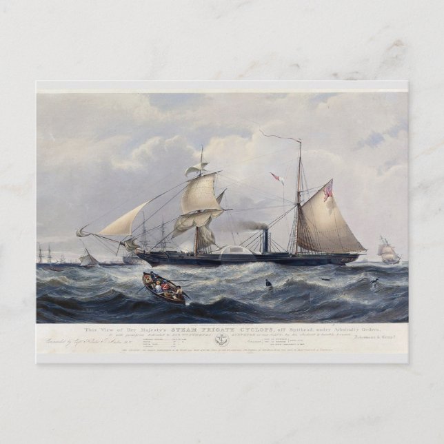 Carte Postale Frégate Cyclope HMS 1839 (Devant)