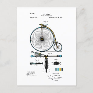 Carte Postale Frein Pour Bicyclettes - J. A. Hems Brevet