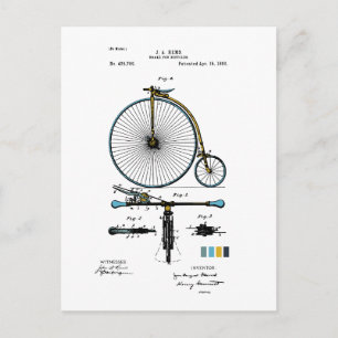 Carte Postale Frein Pour Bicyclettes - J. A. Hems Brevet