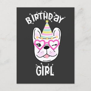 Carte Postale French Bulldog Frenchie Anniversaire Thème 
