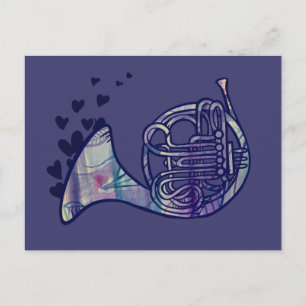 Carte Postale French Horn Love Band