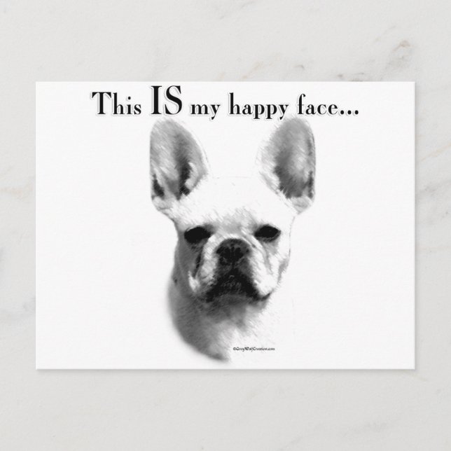Carte Postale Frenchie Happy Face (Devant)