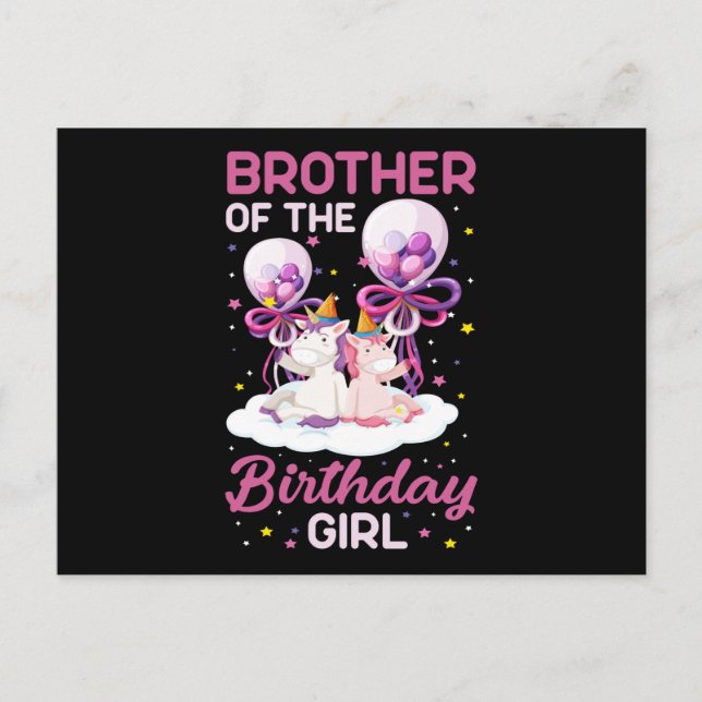 Carte Postale Frère De La Fille D'Anniversaire (Devant)
