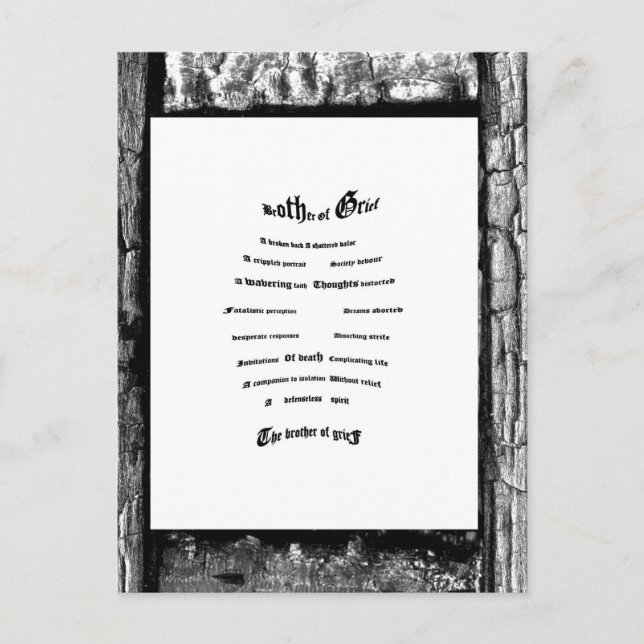 Carte Postale Frère du deuil (Devant)