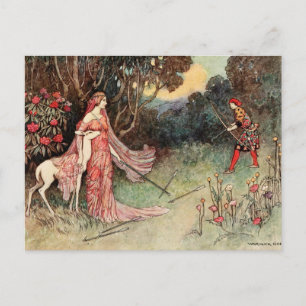 Carte Postale Frère et soeur Grimm - Conte de fées Warwick Goble