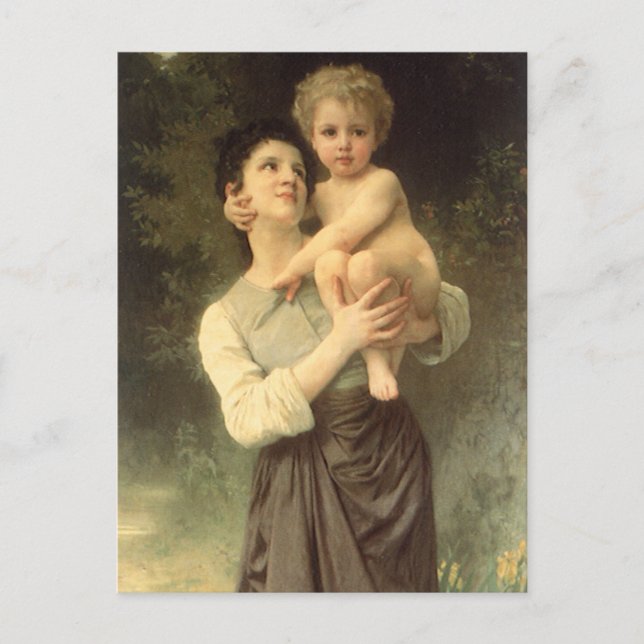Carte Postale Frère et soeur par William Adolphe Bouguereau (Devant)