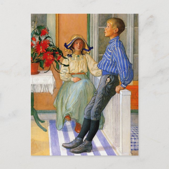 Carte Postale Frère et soeur suédoise 1911 (Devant)