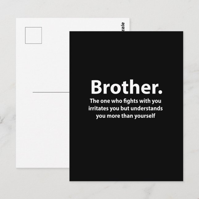 Carte Postale Frère Typographie Frère (Devant / Derrière)