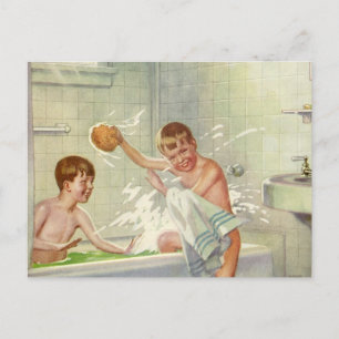 Carte Postale Frères vintages, Enfants, Garçons se baladant dans