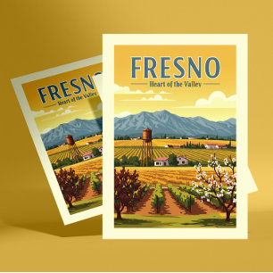 Carte Postale Fresno vintage