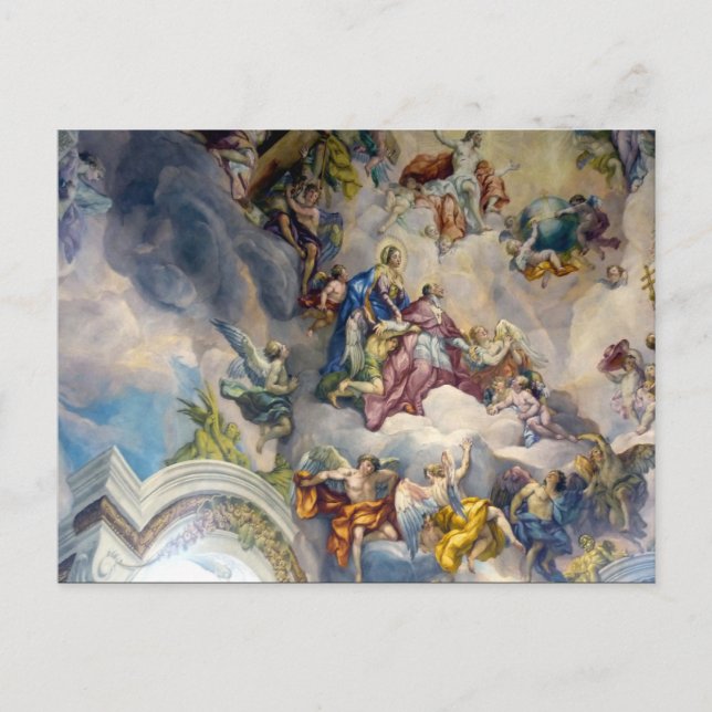 Carte Postale fresque des anges baroques (Devant)