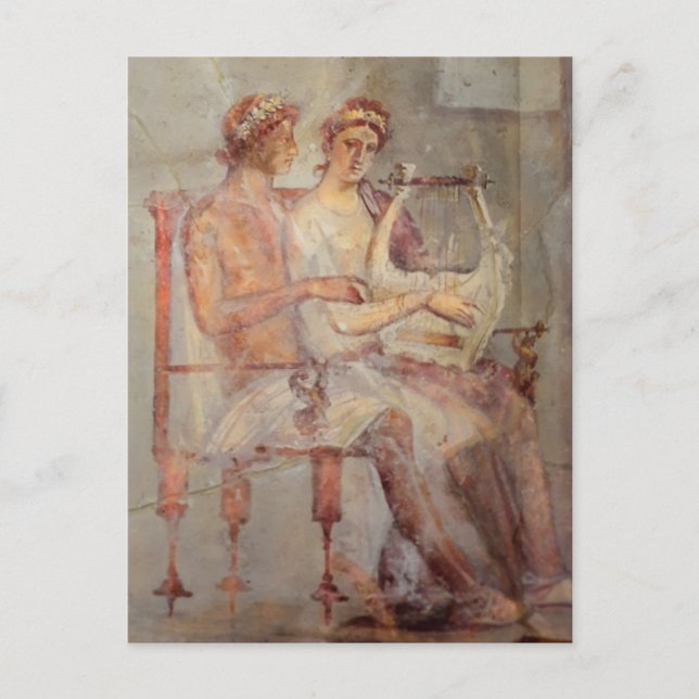 Carte Postale Fresque d'une leçon de musique, Pompéi (Devant)