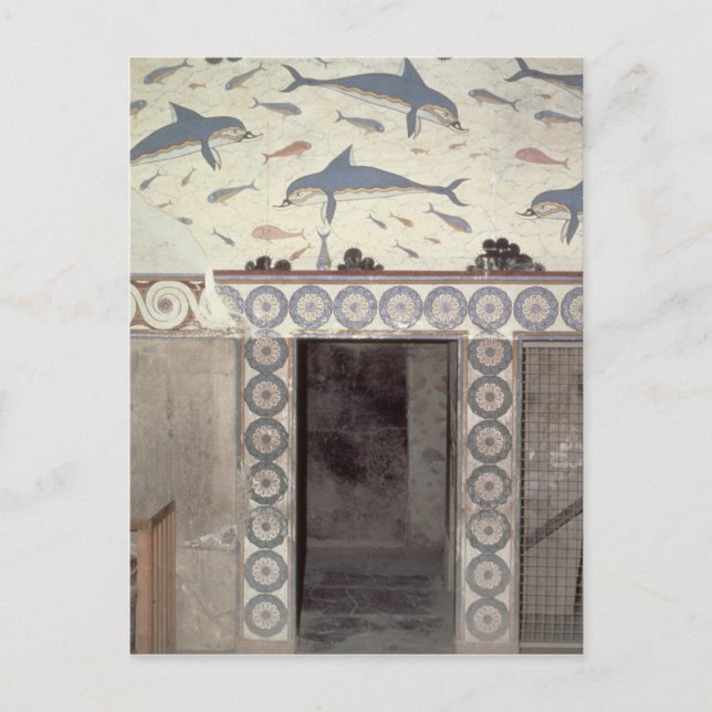 Carte Postale Fresques dauphins dans la salle de bain de la rein (Devant)