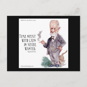 Carte Postale Freud & Citation À Propos Des Chats