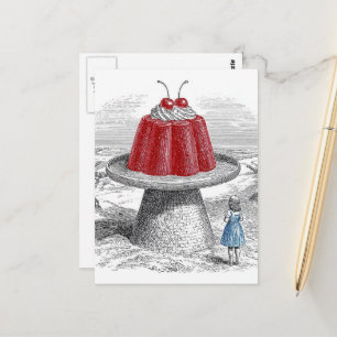 Carte Postale Friandise sucrée surréaliste à la cerise vintage