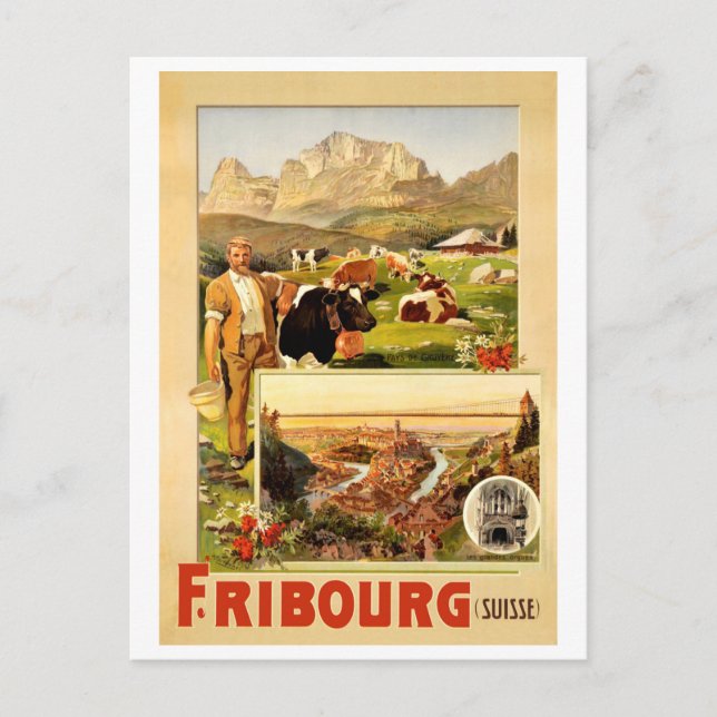 Carte Postale Fribourg, la Ville et ses environs, Suisse (Devant)