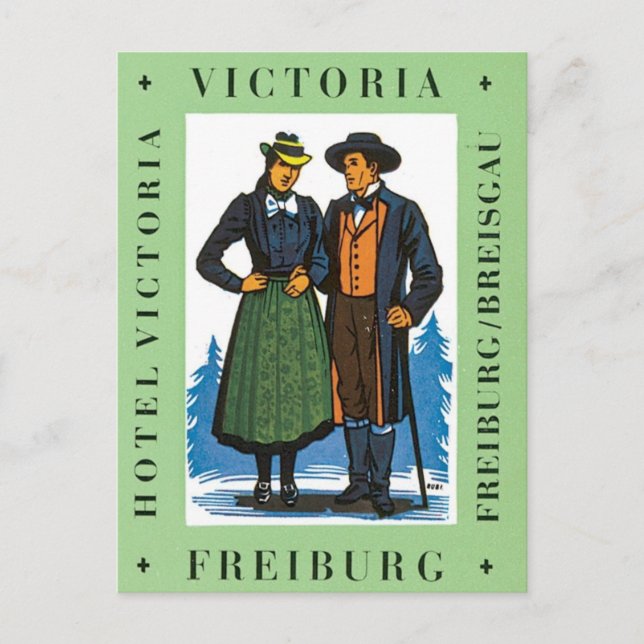 Carte Postale Fribourg Victoria vintage (Devant)