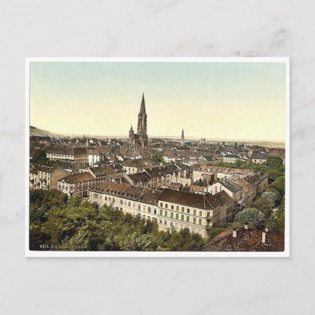 Carte Postale Fribourg, vue générale, Baden, Allemagne classique (Devant)
